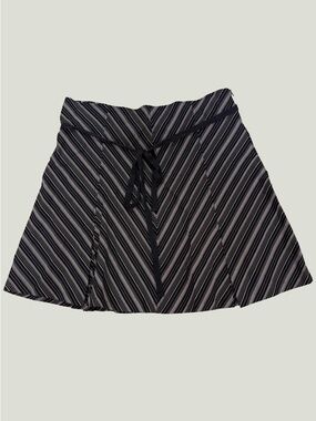 Y2K 2000s Striped Tie Mini Skirt
